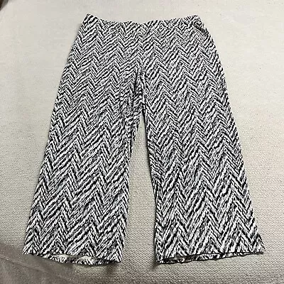 J. Jill Wearever Collection Blue Black Chevron Striped Cropped Pant Size XLarge • $22.99