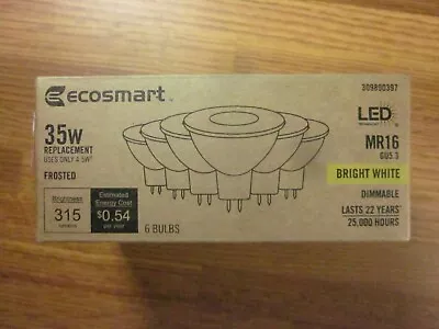 EcoSmart 35w Eq Mr16 Dimmable Gu5.3 Base Bright • $11.99