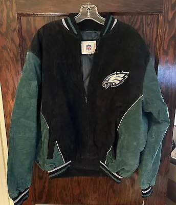 Vintage Philadelphia Eagles NFL Suede Leather Jacket NWT Size Large • $200