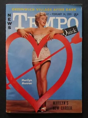 Marilyn Monroe TEMPO Magazine Cover 1955. Norma Jeane Valentine's Day Issue. • $115