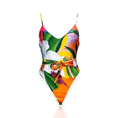 MARA HOFFMAN Gamela Belted One Piece Swim - Multi XS • $89.99