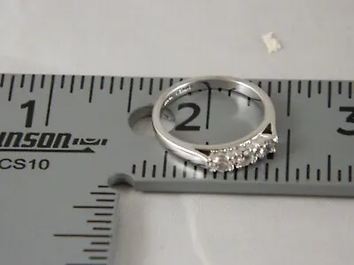 Avon 3 Stone Ring  Sterling Silver Cubic Zirconia .33 CT Carats Size 6 • $9.99