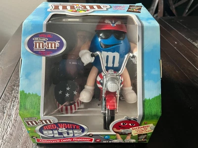 £33.60 • Buy Red White & Blue M&M's M&Ms USA Motorcycle Dispenser Mars Chocolate No Candy NIB