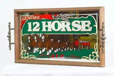 Genesee 12 Horse Ale Mirror Beer Tray Vintage Genesee Clydesdale Beer Sign • $95