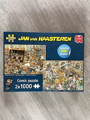 Jan Van Haasteren Rembrandt's Studio Gallery Of Curiosities 2x 1000 Piece Puzzle • £4.99