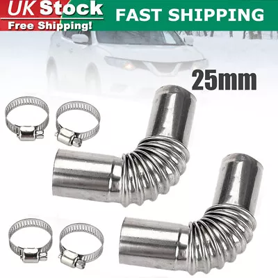 2x 25mm Exhaust Pipe Tube Elbow Connector Clamps Fits Eberspacher Diesel Heaters • £7.64