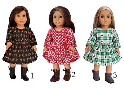 Handmade Doll Clothes Dress Fit 18  Girl Dolls Maplelea Christmas Holiday • $15.25