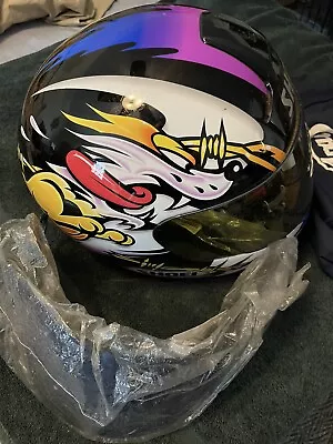 Shoei Cartoon Fox Full Face Motorcycle Helmet Large Size - Used - Extra Shield • $45