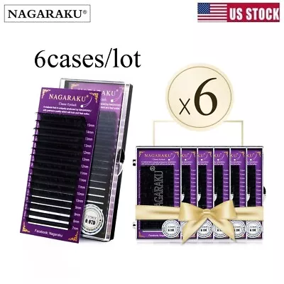 NAGARAKU All Size 6 Case C D Curl Faux Mink Eyelashes Extension Individual Lash • $28.74
