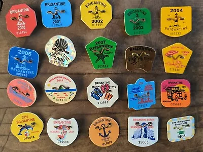 $225 • Buy 20 Year Collection BRIGANTINE NJ Beach Tags Badges  2000-2021 Great Gift Idea!
