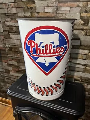 Vintage Philadelphia Phillies Tin Trashcan 2006 ￼￼ Great Colors And Logos⚾️ • $62