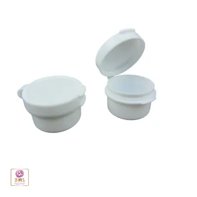 Cosmetic Hinged Jars 5 Gram Empty Plastic Beauty Containers 5 Ml White (25) 5091 • $27.95