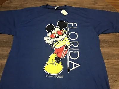 True Vintage Velva Sheen Mickey Mouse Sunglasses 2XL T Shirt NEW Fits Like XL • $34