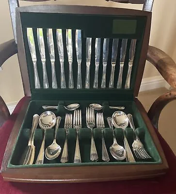 Vintage Canteen Of 54 Pieces Of Insignia ‘C’ Silver Plated Cutlery For 6 Persons • £80