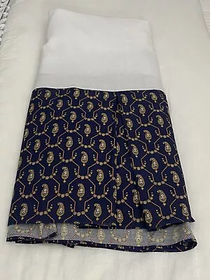 Sheridan Australia C King Blue Paisley Bedskirt High Quality Cotton Blend Pleat • $24.95