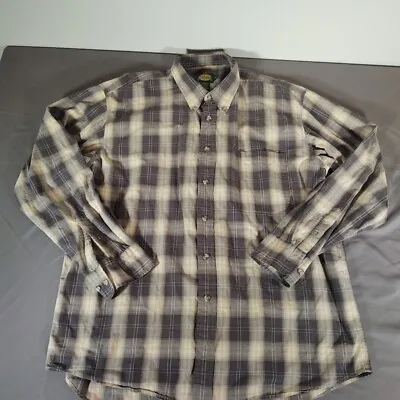 Cabelas  Button Up Shirt Mens XLT Plaid Long Sleeve Outdoor • $14.36