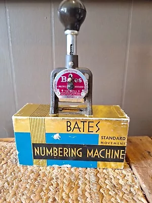 Vintage Bates Numbering Machine Standard Movement 6 Wheels Style E • $16.50