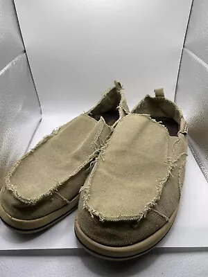 Mossimo Supply Co Mens 11 Loafers Shoes Slip On Canvas Tan Khaki Beige • $20
