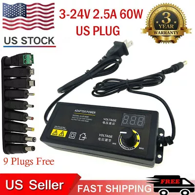 Adjustable Power Supplies Voltage 3 To 24V AC/DC Switch Power Supply LED Display • $14.99