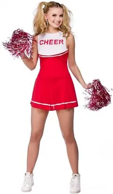 Adult Ladies High School Cheerleader Costume Fancy Dress Halloween • £6.95