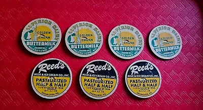 Lot Of 7 MILK BOTTLE CAPS Reed's SHAMOKIN PA Superior DAIRY HAGERSTOWN MD • $6