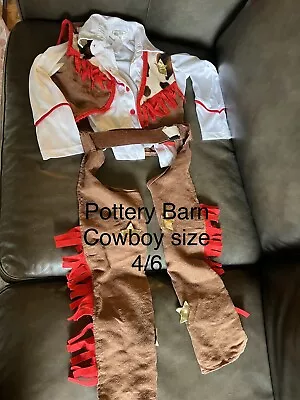 Pottery Barn Kids Cowboy Costume Size 4-6 Comes With Hat • $15