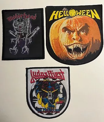 Metal Woven Patch Lot (x3) Judas Priest Motorhead Helloween Thrash Hard Rock • $23.99