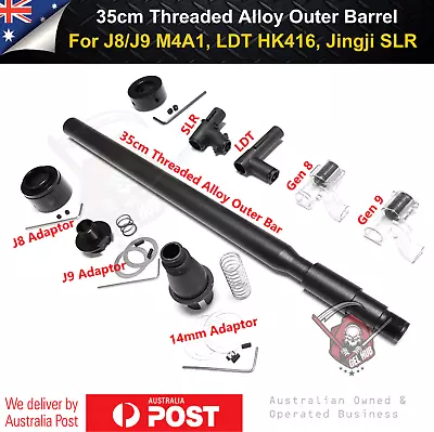 14mm Adaptor Reverse Thread 35cm Outer Barrel J8 J9 LDT HK416/SLR Gel Blaster • $11.95