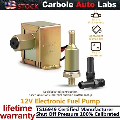 $17.95 • Buy New 4-7 PSI Auto Universal Electric Fuel Pump Inline Diesel Gas Low Pressure 12V