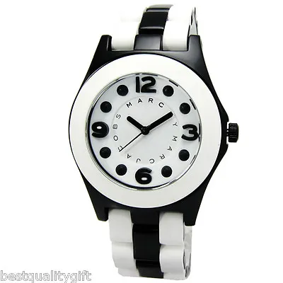 New Marc Jacobs Pelly Black & White Silicone Wrapped Aluminum Watch-mbm3502 • $225