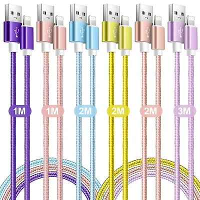 Fast Charger 3 PACK USB Cable For Apple IPhone 5 6 7 8 X XS XR 11 12 13 Pro IPad • £7.99