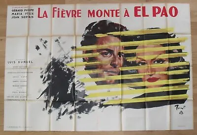 LUIS BUNUEL Fever El Pao Maria Felix 2 Panel French Movie Poster '59 94 X63  • $149