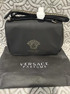 Versace Parfums Black Crossbody / Shoulder Bag  Signature Head Logo NWOT • $25