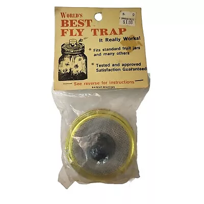 Vtg Nos Worlds Best Fly Insect Trap Bug Catcher Screen Wire Mason Jar Lid  • $12.95