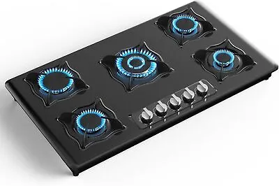 Gas Cooktop 36  Built-In 5 Burner Stainless Steel Gas Stove NG/LPG Convertible • $289.99