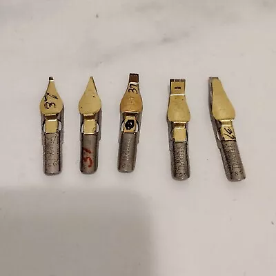 Vintage Hunt Speedball Pens B-5 Round Calligraphy Pen Ink Nibs Set Of 5 • $8