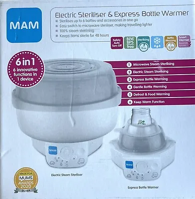 MAM Electric Steriliser & Express Bottle Warmer NEW • £77.99