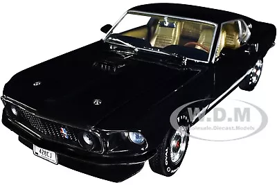 1969 Ford Mustang Gt Raven Black 1/18 Diecast Model Car By Auto World Amm1292 • $99.99