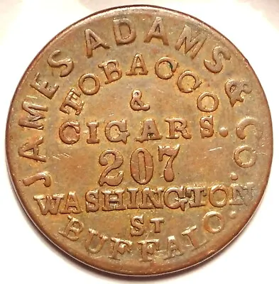 Buffalo New York James Adams Civil War Store Card Token NY 105A-1a Tobacco Cigar • $150