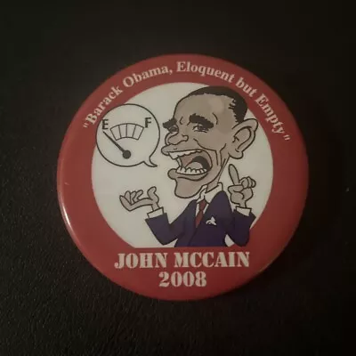 JOHN McCAIN BARACK OBAMA Political Campaign Pin Button 2008 • $6.50