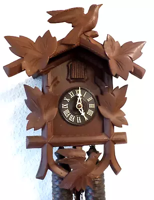 Nice Working Antique German Black Forest Hand Carved 2 Bird 8 Day Cuckoo Clock! • $88.99