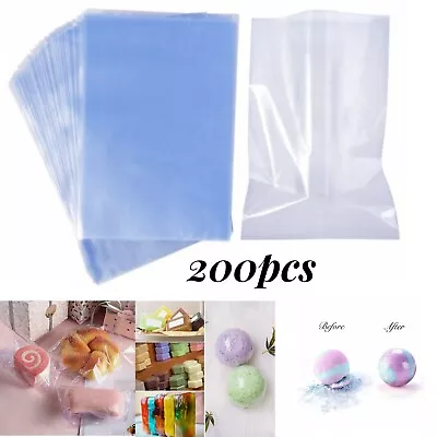 200PCS Heat Shrink Bag Wrap Film Packing Gifts Cover 8 X12  Clear Shrinkable PVC • $21.99