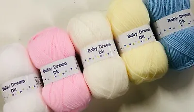 5 X 100g Baby Wool Soft DK Double Knitting Yarn Baby Dream From Woolcraft • £10.99