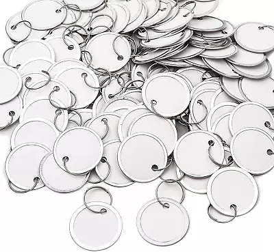 100pcs White Key Tags With Ring 1.25inch Metal Rim Round Paper 32mm  • $15.58