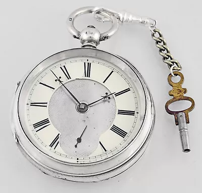 Victorian Sterling Silver Fusee Pocket Watch - J. Lichtenstein Manchester - 1885 • $342.50