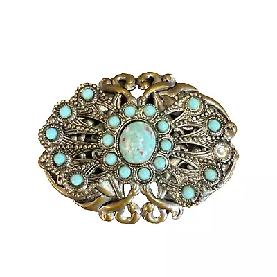 Vintage Turquoise Brooch Pin 1970s Jewelry • $14.99