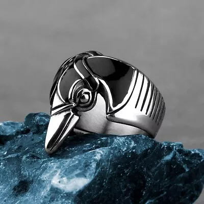 Men's Fashion Ring Viking Brilliant Raven Head Design Stainless Steel • $12.95