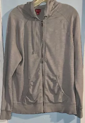 Merona Women's Gray Lightweight Full Zip Hoodie Jacket XL Extra Large Pockets • $11.79