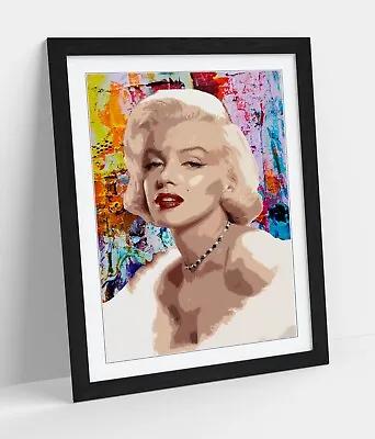 Marilyn Monroe Pop Art Rainbow Paint Drip -art Framed Poster Print Artwork • £14.99