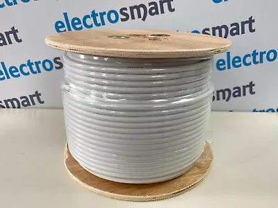 £22.99 • Buy 100m Reel Of White RG59 Coaxial Cable For Aerial / Satellite / PoC Coax CCTV